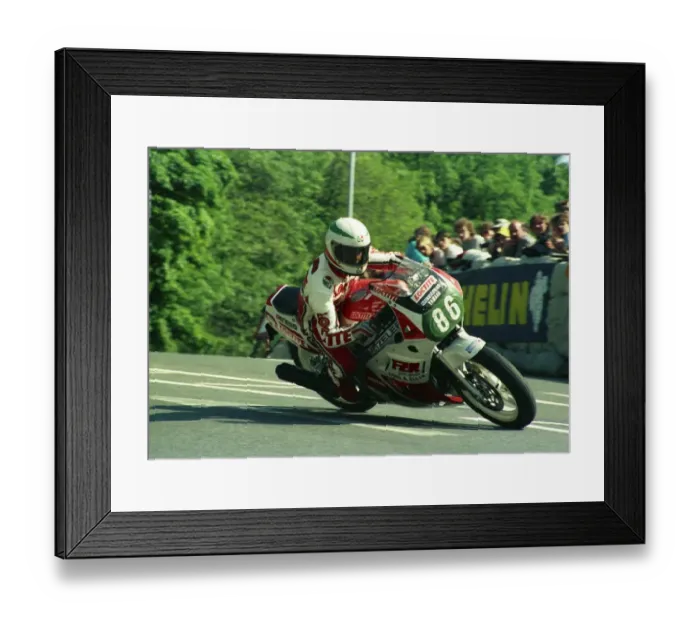 Framed Print : Barry Woodland (Yamaha) 1987 Production D TT