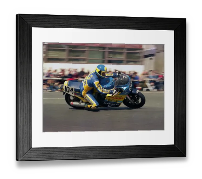 Framed Print : Dave Woolams (Suzuki) 1987 Formula One TT Framed Print : Dave Woolams (Suzuki) 1987 Formula One TT