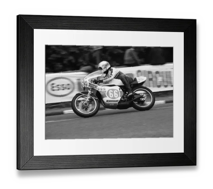 Framed Print : Kevin Wrettom (Yamaha) 1977 Jubilee TT