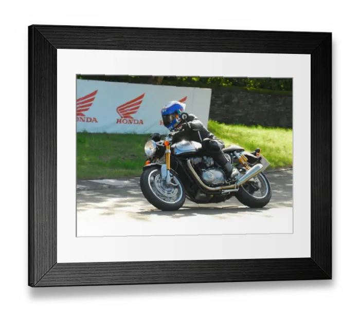 Framed Print : Steve Parrish (Triumph) 2016 Classic TT Parade Lap Framed Print : Steve Parrish (Triumph) 2016 Classic TT Parade Lap