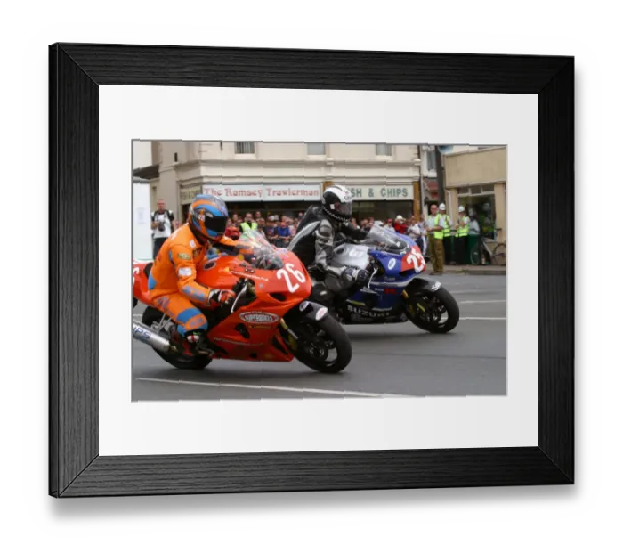 Framed Print : Mirko Kalsek (Kawasaki) and Roy Richardson (Suzuki) 2004 Production 1000 TT Framed Print : Mirko Kalsek (Kawasaki) and Roy Richardson (Suzuki) 2004 Production 1000 TT