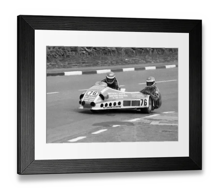 Framed Print : Michael Masheter & Michael Bridson (Suzuki) 1985 Sidecar TT
