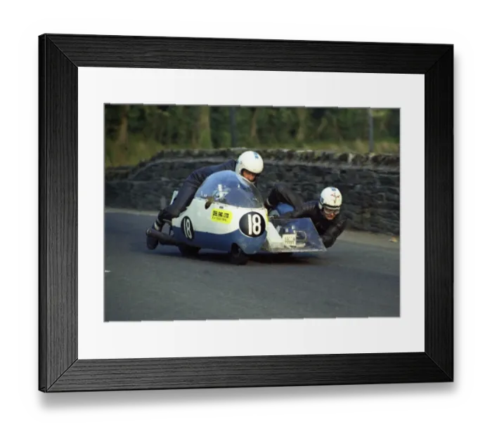 Framed Print : Ernie Leece & John Molyneux (LMS) 1971 500 Sidecar TT