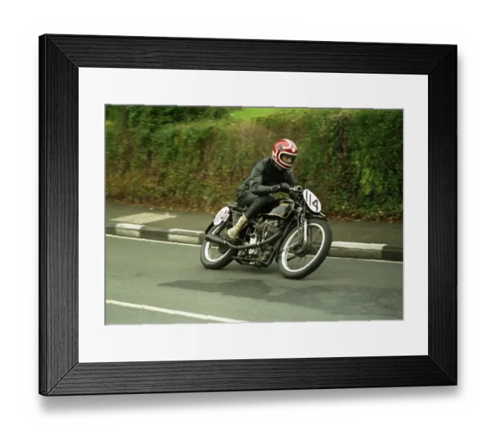 Framed Print : Grahame Rhodes (Velocette) 1987 Junior Classic Manx Grand Prix