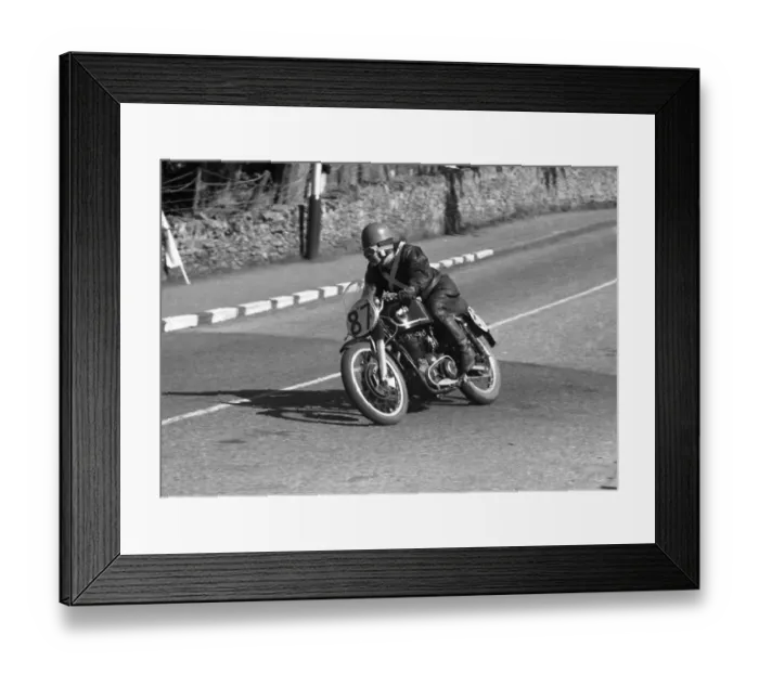 Framed Print : Alan Raynor (AJS) 1958 Junior Manx Grand Prix Framed Print : Alan Raynor (AJS) 1958 Junior Manx Grand Prix