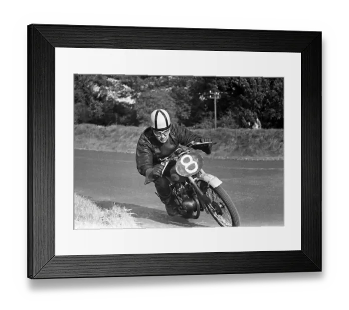 Framed Print : Concentration! F Bishop (BSA) 1953 Oulton Park Framed Print : Concentration! F Bishop (BSA) 1953 Oulton Park