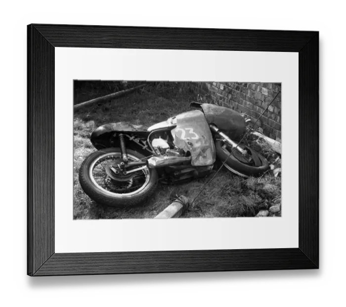 Framed Print : Oops! Ray Amms Proboscis Norton, 1954 Aintree Framed Print : Oops! Ray Amms Proboscis Norton, 1954 Aintree