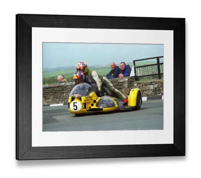 Framed Print : Alaistair Lewis & Bill Annandale (Lewis Triumph) 2002 Pre TT Classic Framed Print : Alaistair Lewis & Bill Annandale (Lewis Triumph) 2002 Pre TT Classic