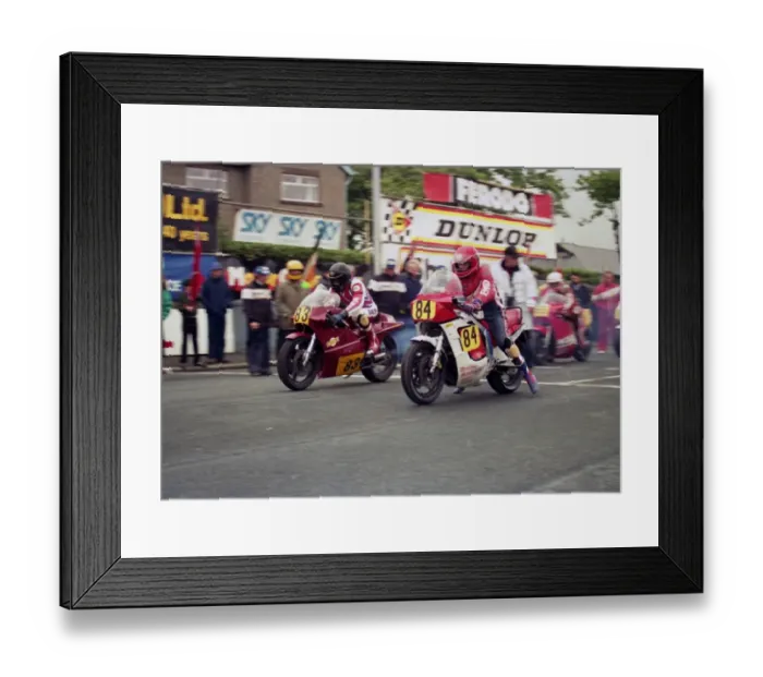 Framed Print : Ricky McMillan (Honda) and Dave Madsen-Mygdal (Suzuki) 1987 Senior TT Framed Print : Ricky McMillan (Honda) and Dave Madsen-Mygdal (Suzuki) 1987 Senior TT