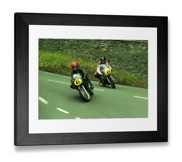 Framed Print : Marc Michot (Petty Manx) and Geoff Sawyer (Matchless) 2000 Senior Classic Manx Grand Prix Framed Print : Marc Michot (Petty Manx) and Geoff Sawyer (Matchless) 2000 Senior Classic Manx Grand Prix