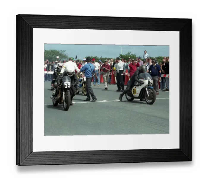Framed Print : Cyril Malem (URS Seeley) and Peter Marriott (AJS) 1993 Classic Lap Framed Print : Cyril Malem (URS Seeley) and Peter Marriott (AJS) 1993 Classic Lap
