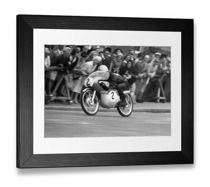 Framed Print : Haruo Koshino (Suzuki) 1964 50cc TT Framed Print : Haruo Koshino (Suzuki) 1964 50cc TT