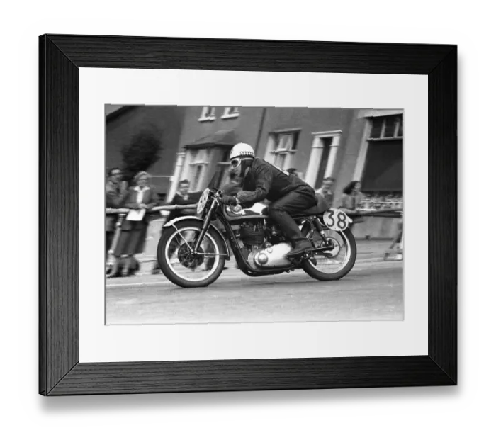 Framed Print : Michael Adams (BSA) 1955 Senior Manx Grand Prix Framed Print : Michael Adams (BSA) 1955 Senior Manx Grand Prix