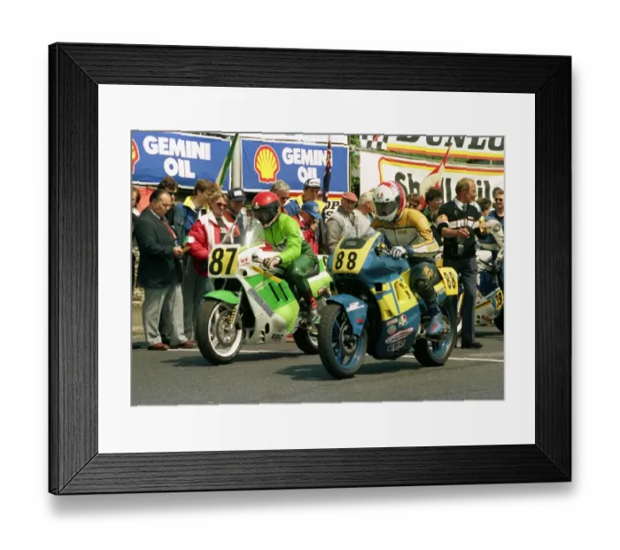 Framed Print : Stephen Johnston and Robert Talton (Suzuki) 1988 Senior TT Framed Print : Stephen Johnston and Robert Talton (Suzuki) 1988 Senior TT