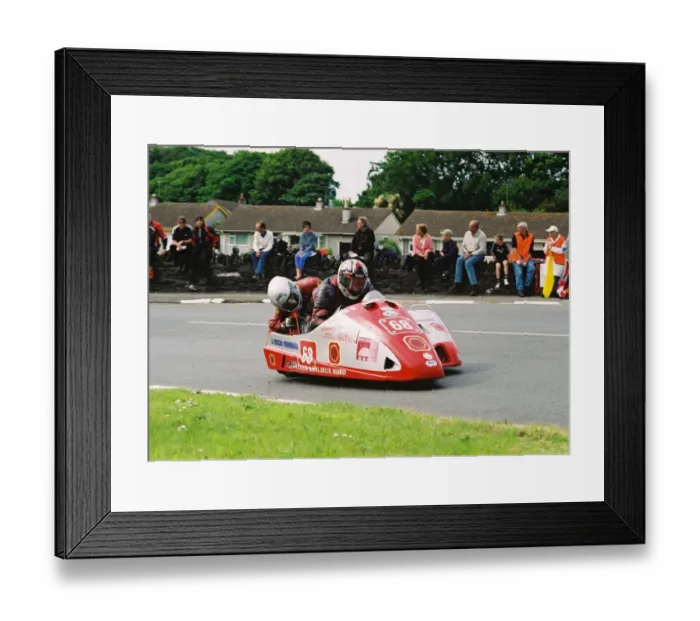 Framed Print : Francois Leblond & Sylvie Leblond (Baker Honda) 2004 Sidecar TT