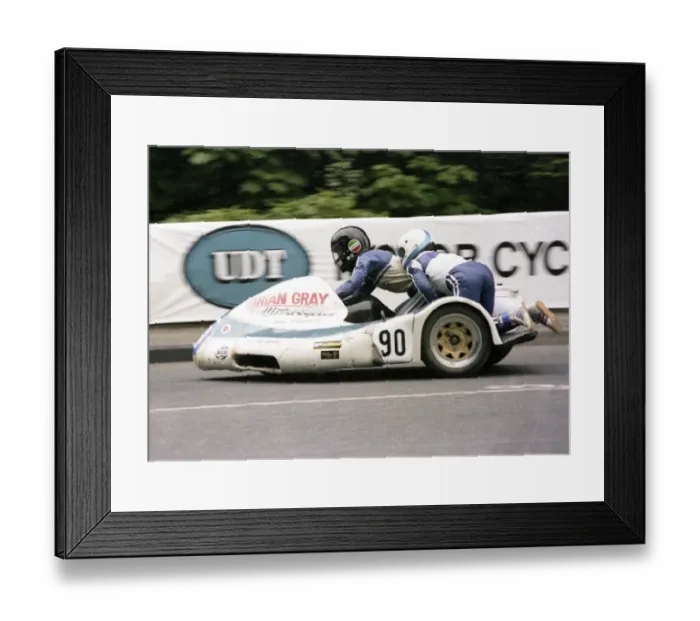Framed Print : Brian Gray & Ian Colquhoun (May Yam) 1979 Sidecar TT Framed Print : Brian Gray & Ian Colquhoun (May Yam) 1979 Sidecar TT