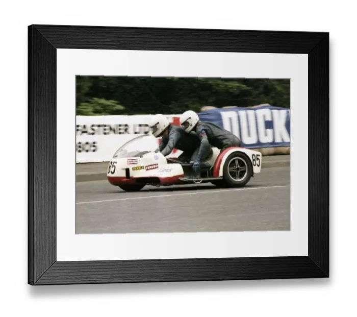 Framed Print : Mike Alexander & Ian Watson (Konig) 1979 Sidecar TT