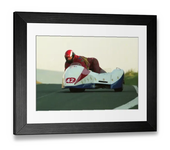 Framed Print : Howard Langham & Steve Langham (Yamaha) 1990 Sidecar TT