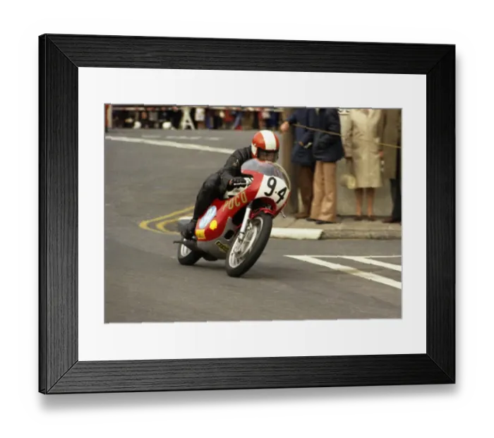 Framed Print : Bob Clough (Poco Yamaha) 1974 Junior Manx Grand Prix