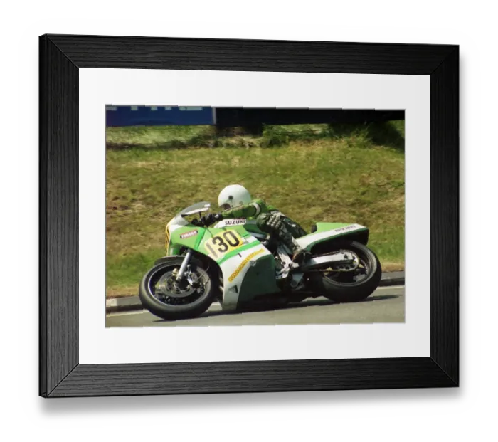Framed Print : Richard Crossley (Suzuki) 1988 Senior TT