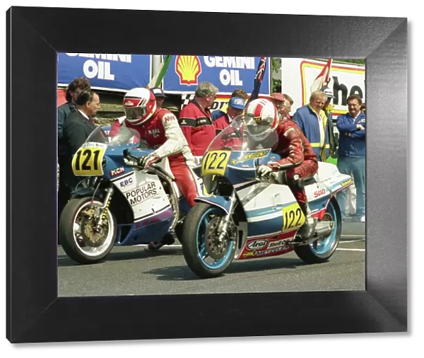 Mark Bowen (Suzuki) and George Higginson (Suzuki) 1988 Senior TT