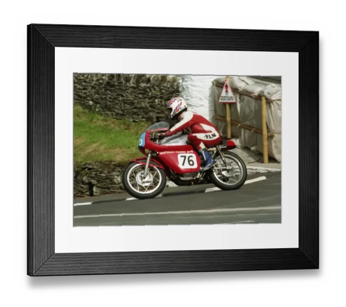 Framed Print : Frank Higginson (Ducati) 1996 Junior Classic Manx Grand Prix
