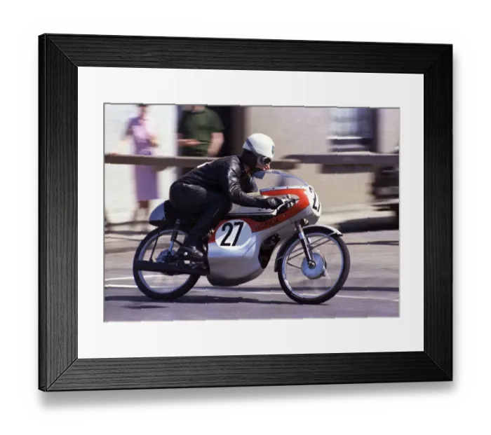 Framed Print : John Lawley (Honda) 1968 50cc TT