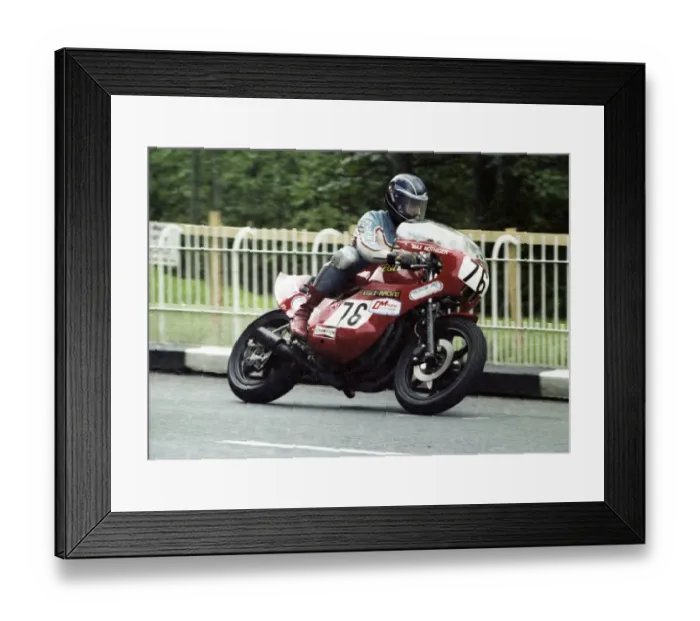 Framed Print : Max Nothinger (Egli Kawasaki) 1980 Classic TT