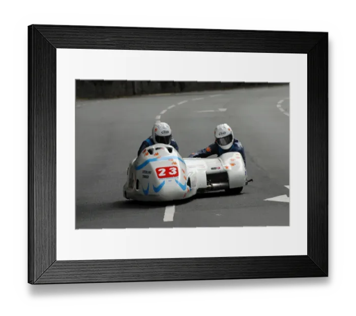 Framed Print : Dave Wallis & Philip Iremonger (LCR Honda) 2008 Sidecar TT