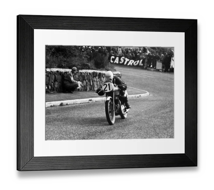 Framed Print : David Merridan (Triumph) 1955 Senior Clubman TT Framed Print : David Merridan (Triumph) 1955 Senior Clubman TT