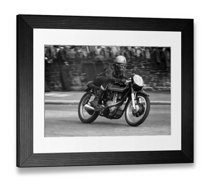 Framed Print : M Wassell (AJS) 1957 Junior Manx Grand Prix Framed Print : M Wassell (AJS) 1957 Junior Manx Grand Prix