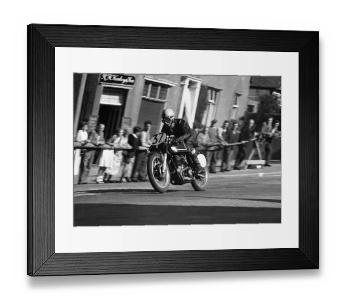 Framed Print : M Wassell (AJS) 1957 Junior Manx Grand Prix Framed Print : M Wassell (AJS) 1957 Junior Manx Grand Prix