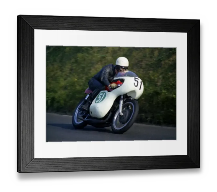 Framed Print : Barry J Davis (Yamaha) 1971 Lightweight Manx Grand Prix