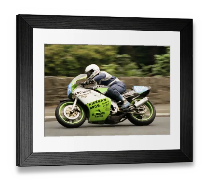 Framed Print : Liam McAleer (Kawasaki) 1993 Junior Manx Grand Prix Framed Print : Liam McAleer (Kawasaki) 1993 Junior Manx Grand Prix