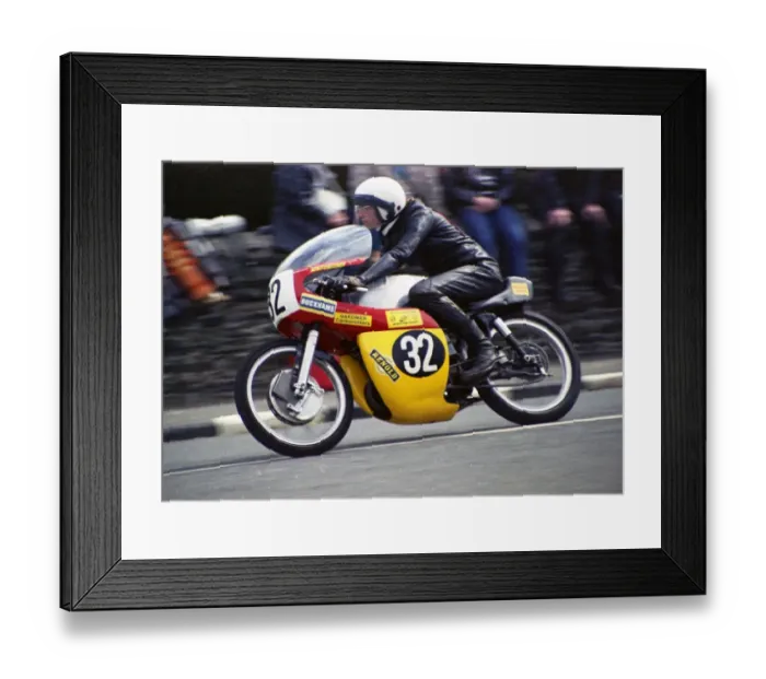 Framed Print : Dick Hunter (BSA) 1974 Ultra Lightweight TT