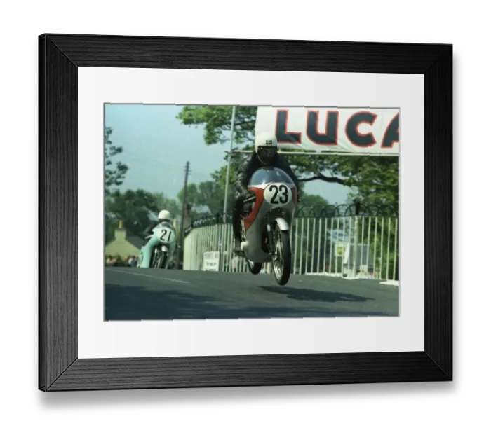 Framed Print : Bo Gustaffson (Honda) 1967 Ultra Lightweight TT