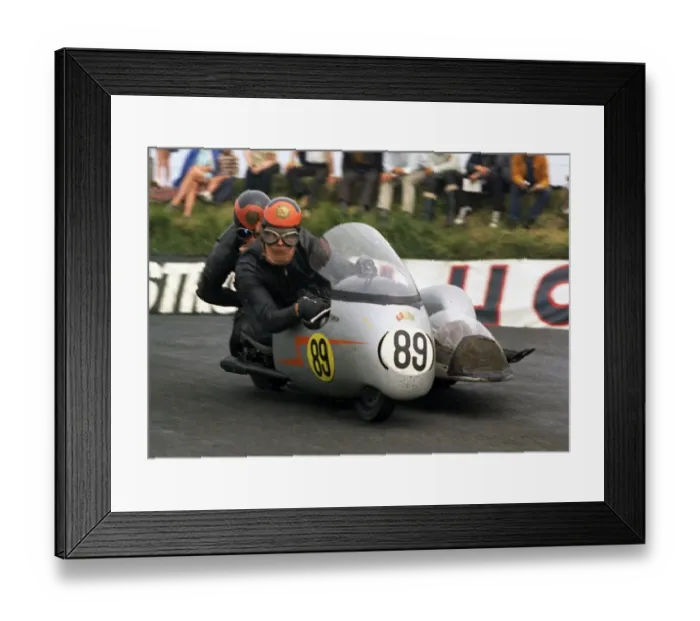 Framed Print : Brian Mee & Colin Newbold (BSA) 1970 750cc Sidecar TT Framed Print : Brian Mee & Colin Newbold (BSA) 1970 750cc Sidecar TT