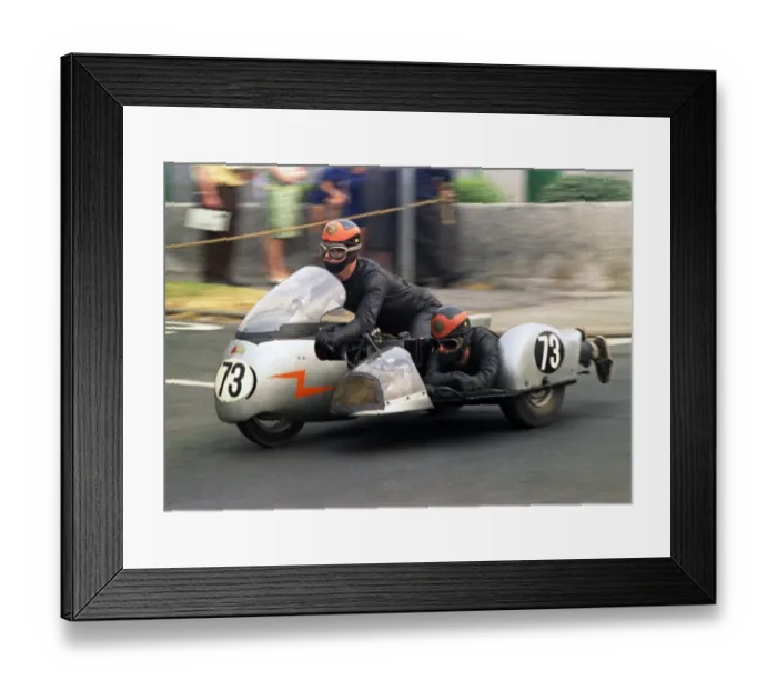 Framed Print : Brian Mee & P Louis (BSA) 1970 500cc Sidecar TT Framed Print : Brian Mee & P Louis (BSA) 1970 500cc Sidecar TT