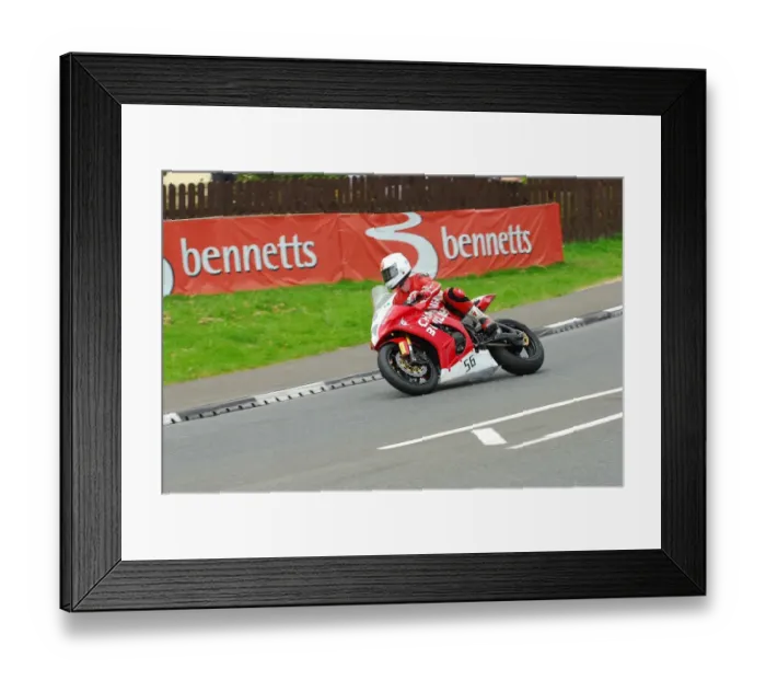 Framed Print : Ryan Kneen (Kawasaki) 2015 Senior TT