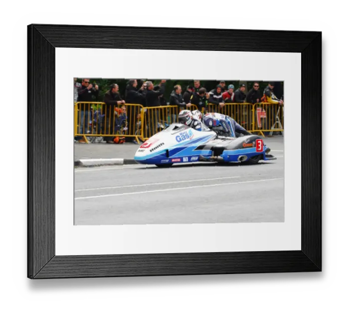 Framed Print : Ben Birchall & Tom Birchall (LCR) 2015 Sidecar TT