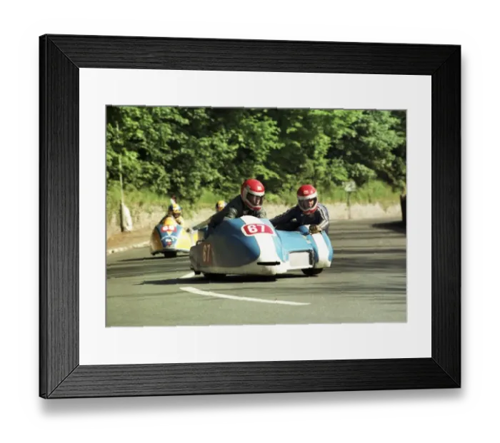 Framed Print : John Booth & Keith Roberts (Windle Yamaha) 1989 Sidecar TT