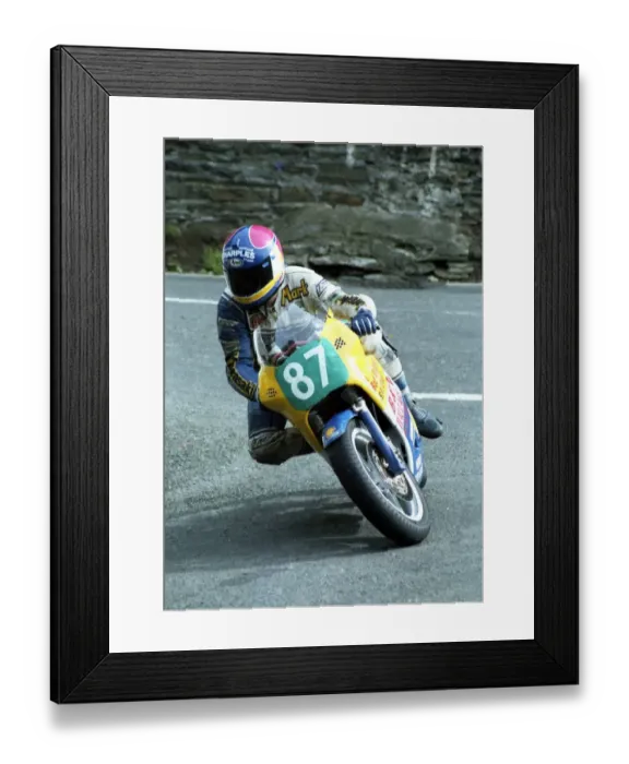 Framed Print : Mark Barber (Kawasaki) 1992 Lightweight Manx Grand Prix Framed Print : Mark Barber (Kawasaki) 1992 Lightweight Manx Grand Prix