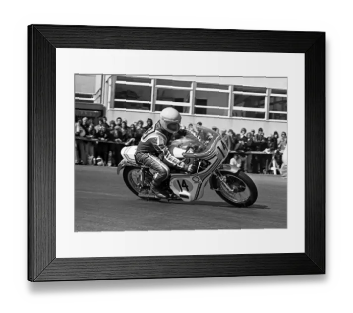 Framed Print : John Kidson (Honda) 1975 Production TT