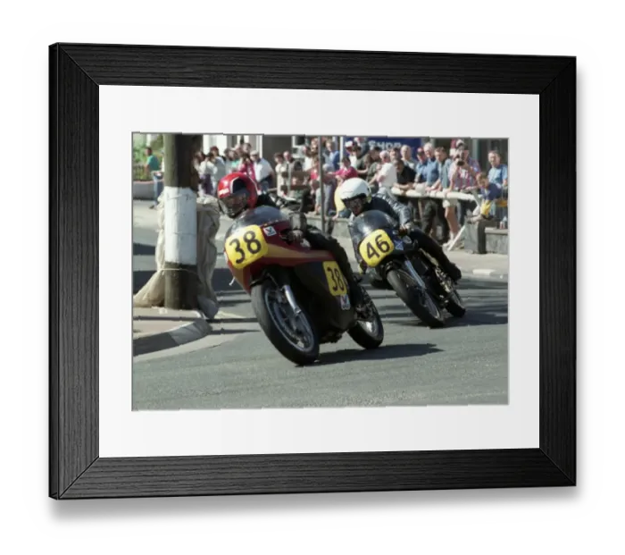 Framed Print : Trevor Beharrell (Matchless) & Wally Dawson (Norton) 1993 Senior Classic Manx Grand Prix Framed Print : Trevor Beharrell (Matchless) & Wally Dawson (Norton) 1993 Senior Classic Manx Grand Prix