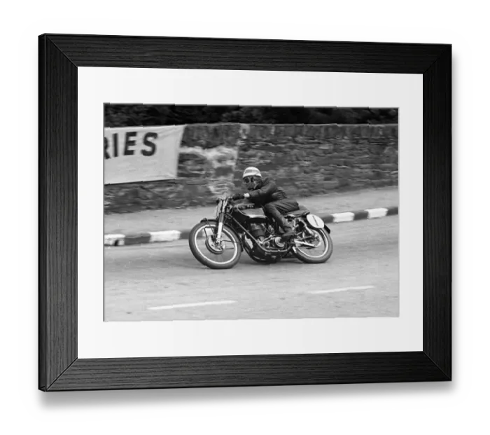 Framed Print : Robin Sherry (AJS) 1951 Junior Manx Grand Prix Framed Print : Robin Sherry (AJS) 1951 Junior Manx Grand Prix