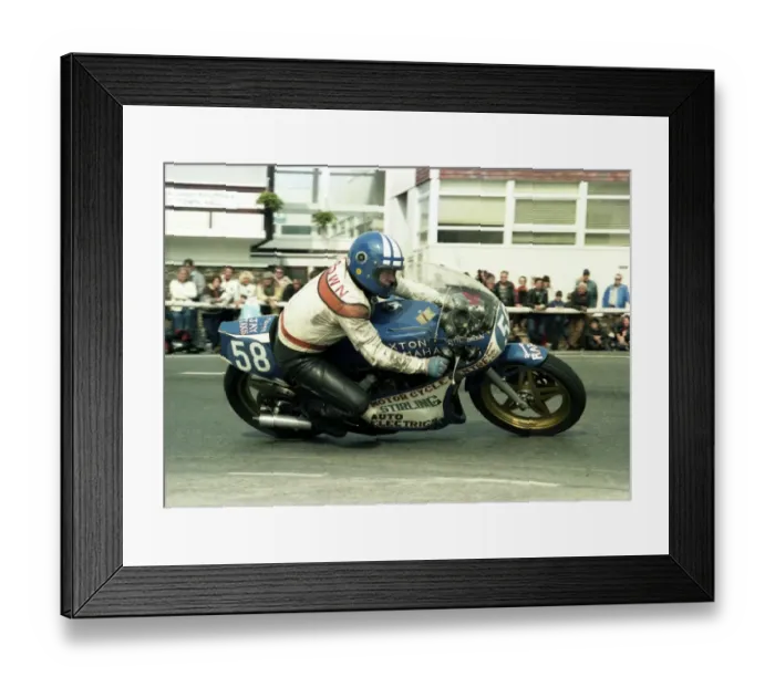 Framed Print : Wattie Brown (Yamaha) 1983 Junior Manx Grand Prix