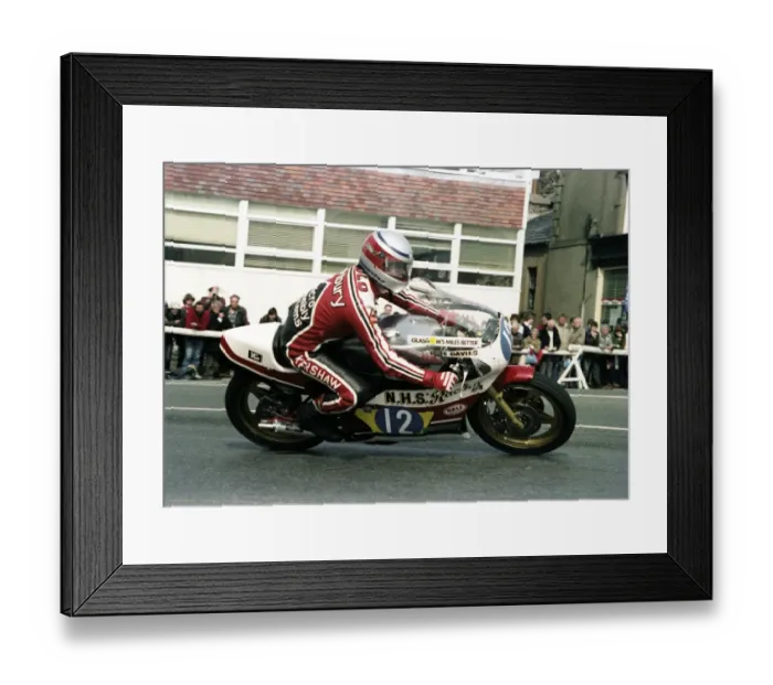 Framed Print : John Mould (Yamaha) 1983 Junior Manx Grand Prix