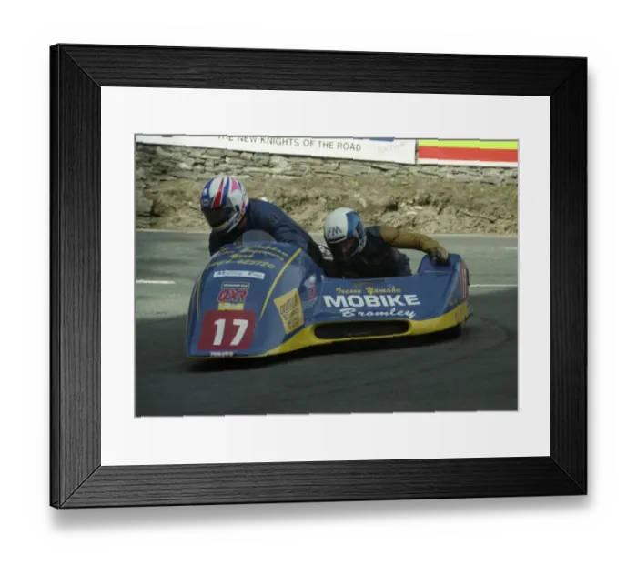 Framed Print : Dick Hawes & Eddy Kiff (Ireson Yamaha) 1993 Sidecar TT