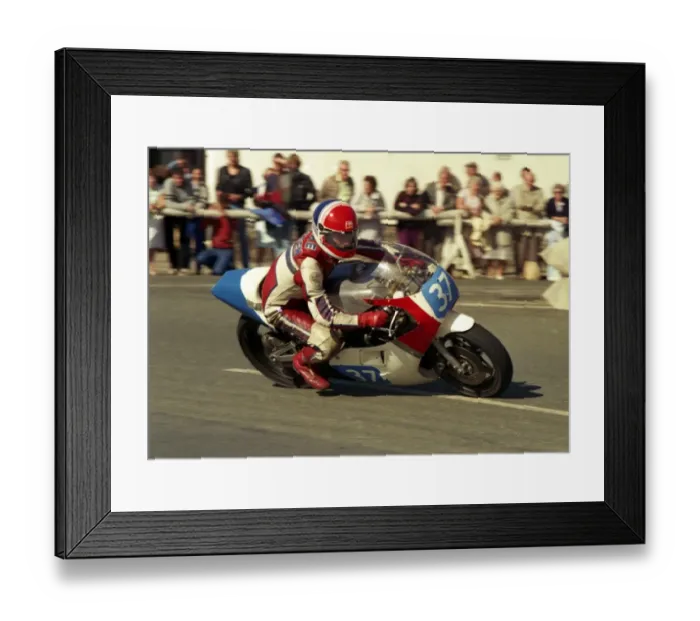 Framed Print : Norman Kneen (Yamaha) 1987 Junior Manx Grand Prix