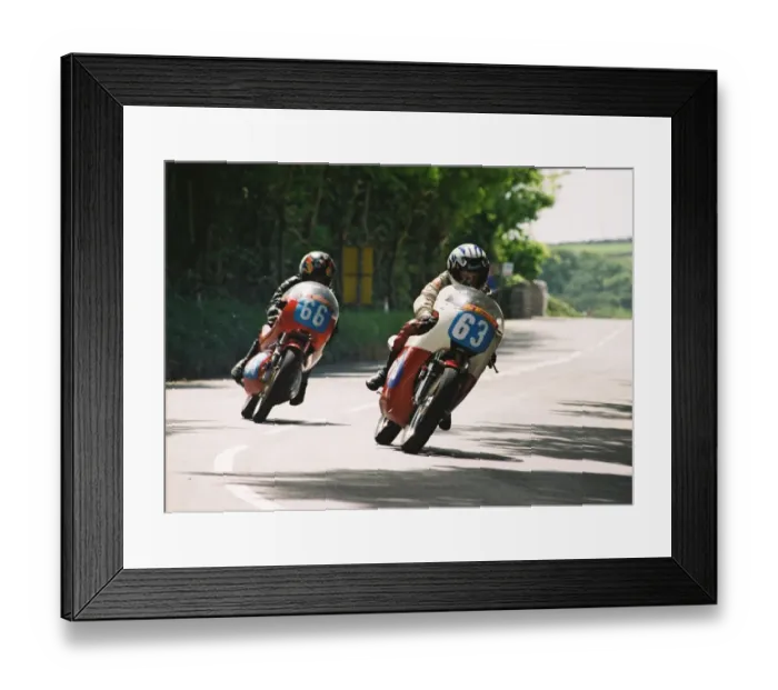 Framed Print : Kay Streets (Seeley Goldstar) and David Brasier (Aermacchi) 1994 Pre-TT Classic Framed Print : Kay Streets (Seeley Goldstar) and David Brasier (Aermacchi) 1994 Pre-TT Classic